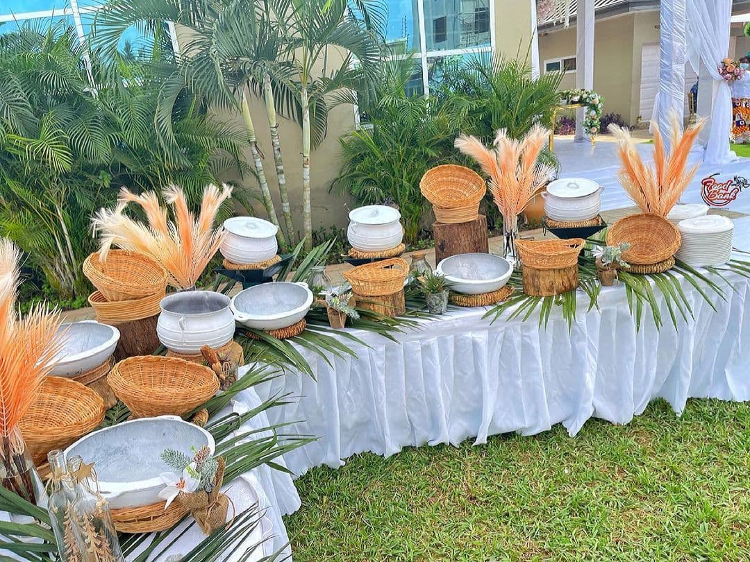 Bar counter styled with fruit
